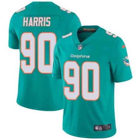 Nike Dolphins #90 Charles Harris Aqua Green Team Color Mens Stitched NFL Vapor Untouchable Limited Jersey